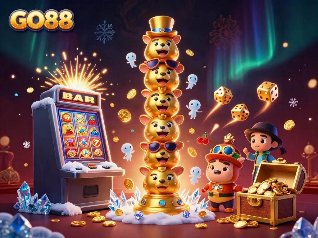 Experience excitement with GO88's enchanting games and thrilling jackpots amidst a vibrant casino atmosphere.