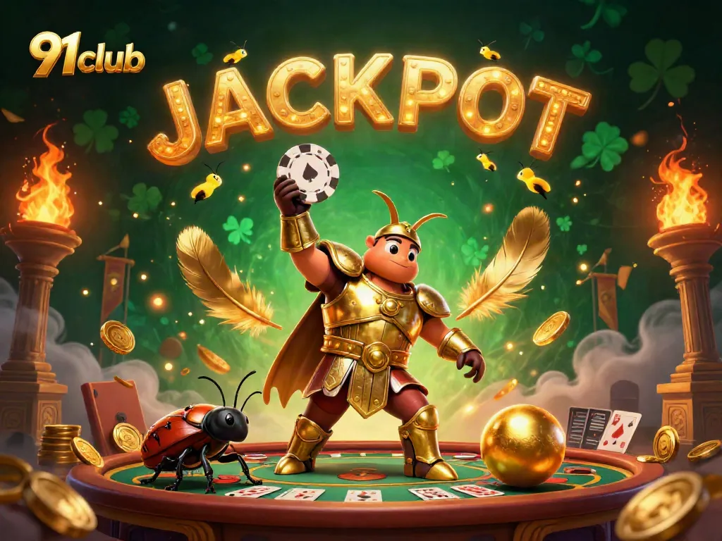 Engage with 91club as victory is celebrated in a lively casino scene.