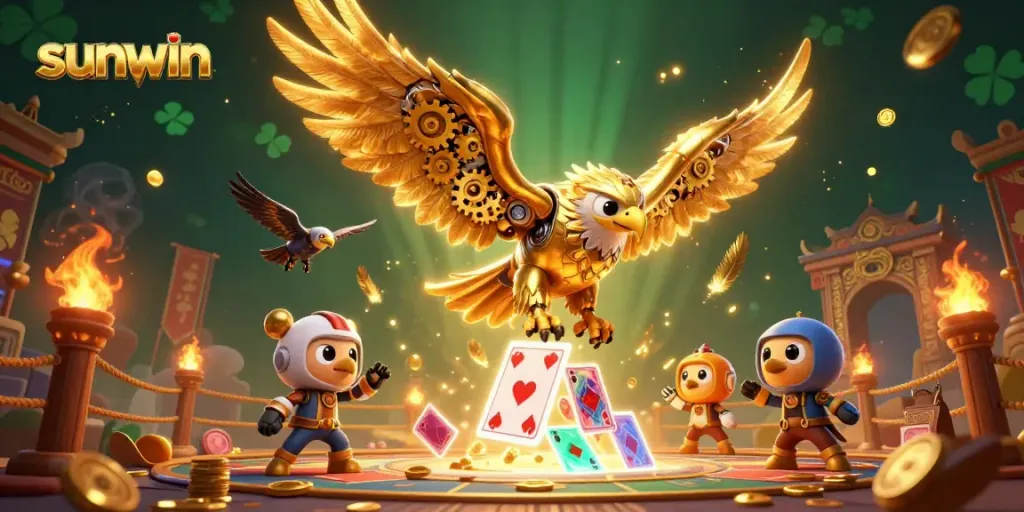 Experience sunwin's thrilling casino action with a dynamic cybernetic eagle and games.