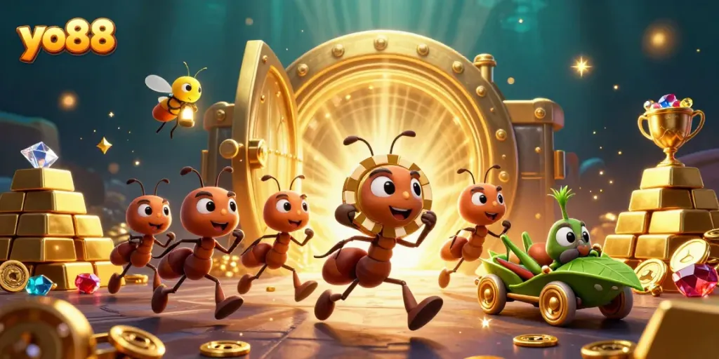 Experience excitement at yo88 by joining a thrilling poker heist in a vibrant casino setting.