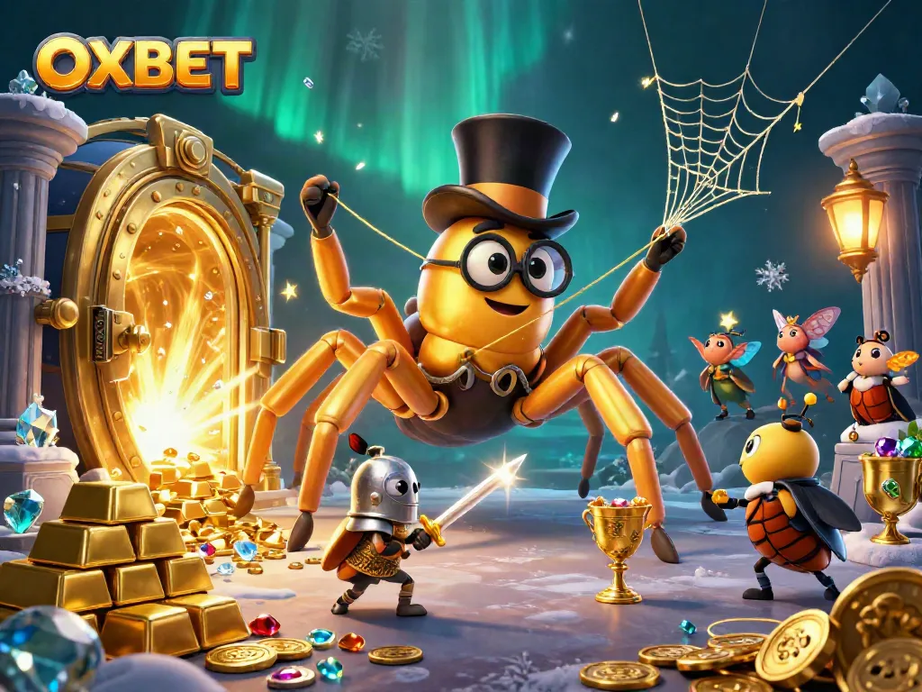Experience thrilling adventures with OXBET in a vibrant 3D casino illustration featuring unique characters.