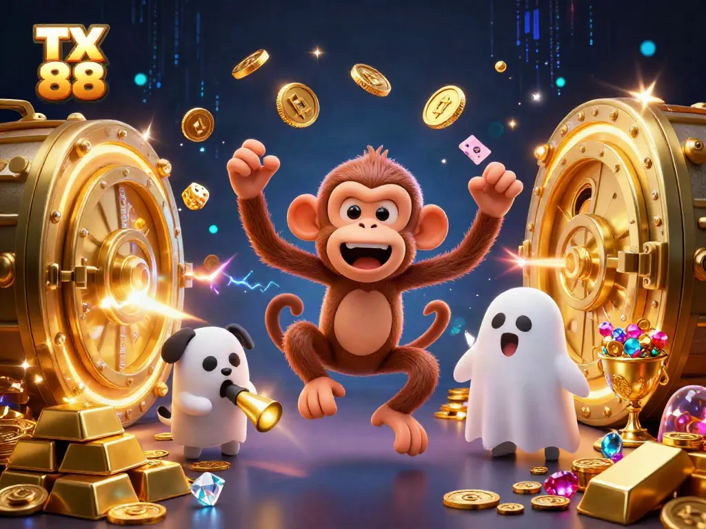 Experience thrilling online casino action with TX 88, featuring gold treasure and lively characters.
