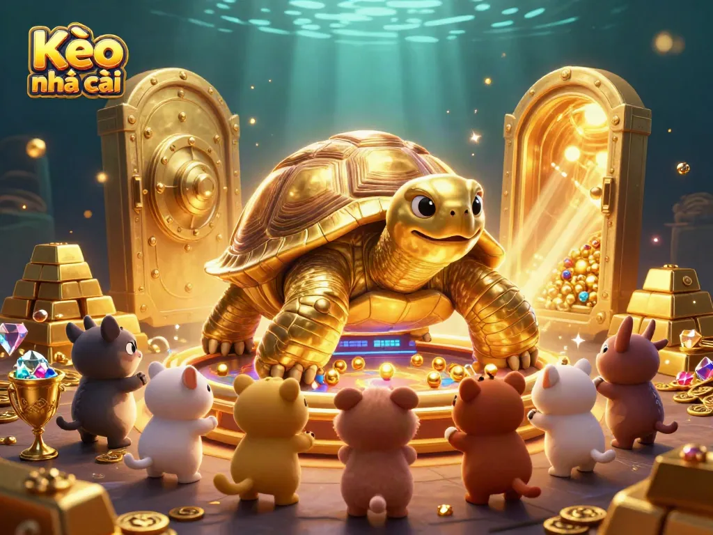 Win big with Kèo nhà cái in vibrant 3D casino scene featuring thrilling golden tortoise pinball.