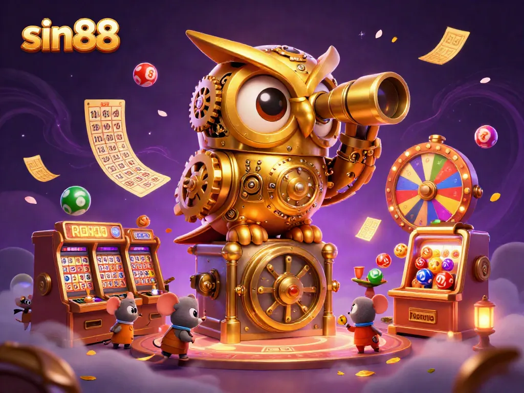 Experience thrilling games at sin88 with vibrant elements and dynamic lottery balls in action.