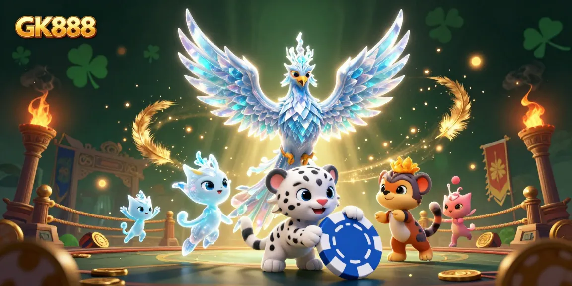 Engage in the thrilling GK888 casino adventure with the dynamic ice phoenix and enchanting game elements.