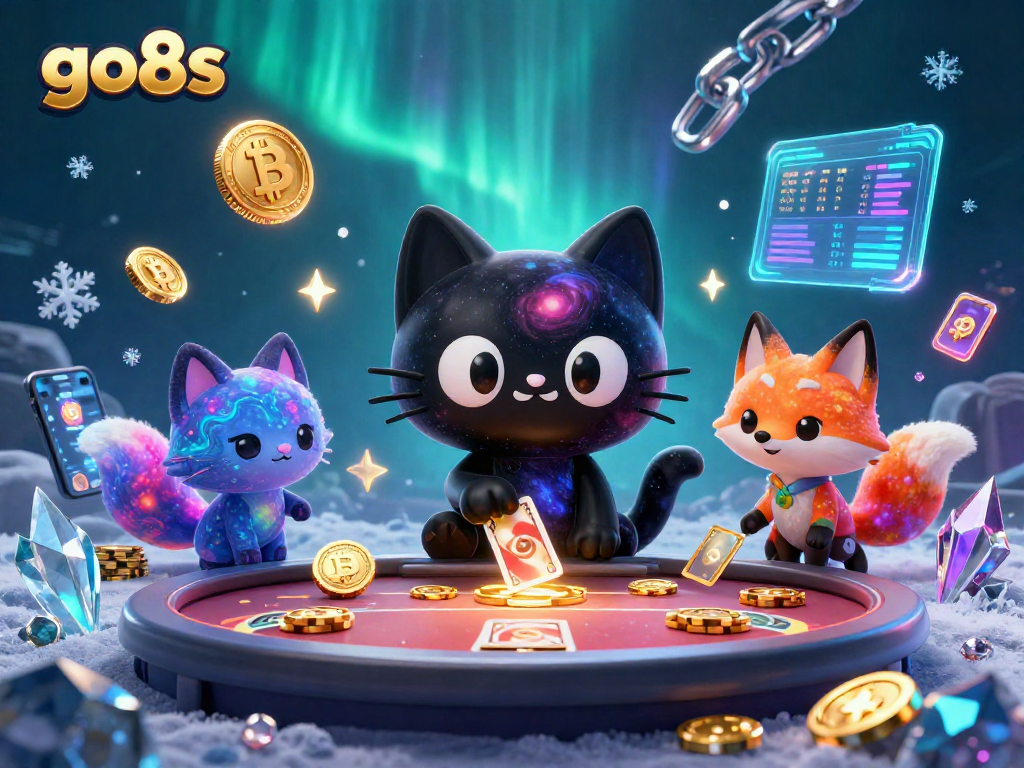 Experience epic gameplay with go8s as the black hole cat pulls in cosmic chips at a dynamic casino table.