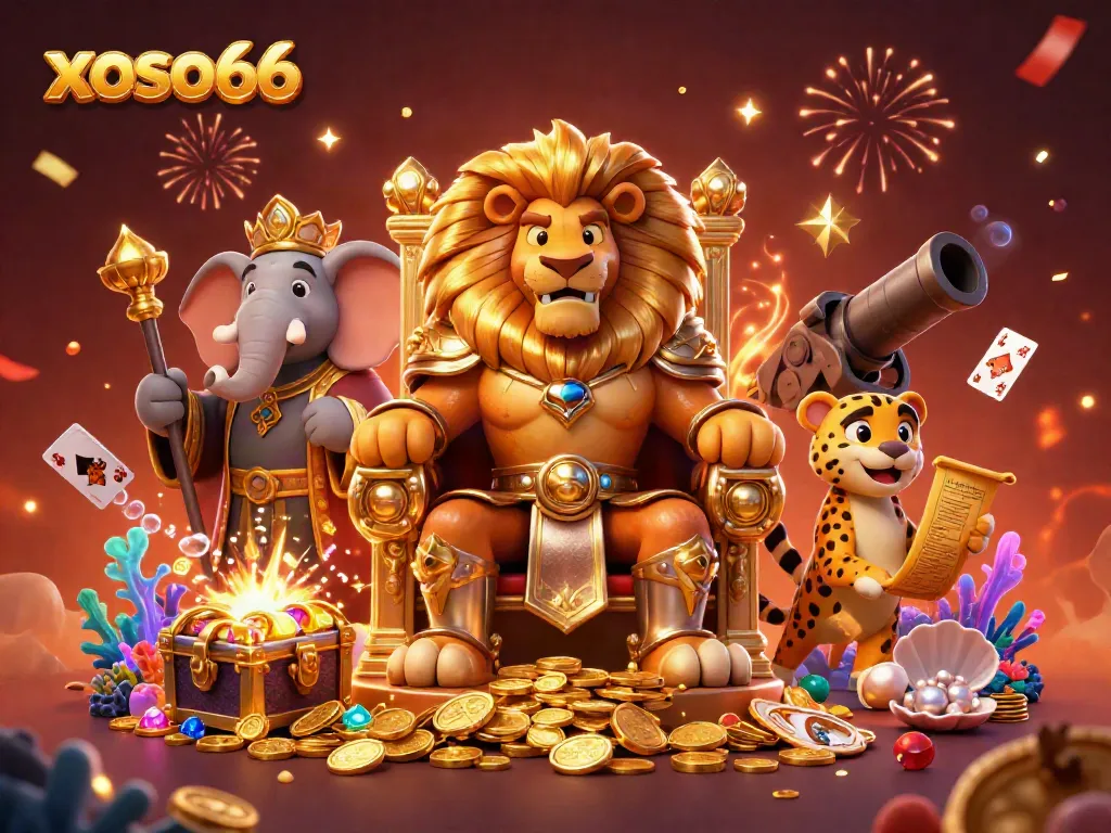 Experience the thrill of winning at xoso66 with our vibrant, dynamic 3D gambling illustration.